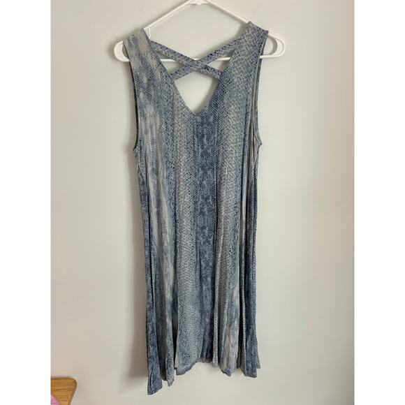 Style & Co. Blue Snakeskin Print Stretchy Dress - Medium Sleeveless - Picture 6 of 7